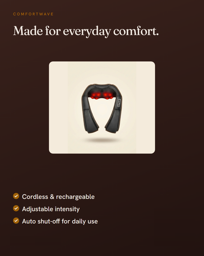 ComfortWave — cordless, adjustable intensity, auto shut-off