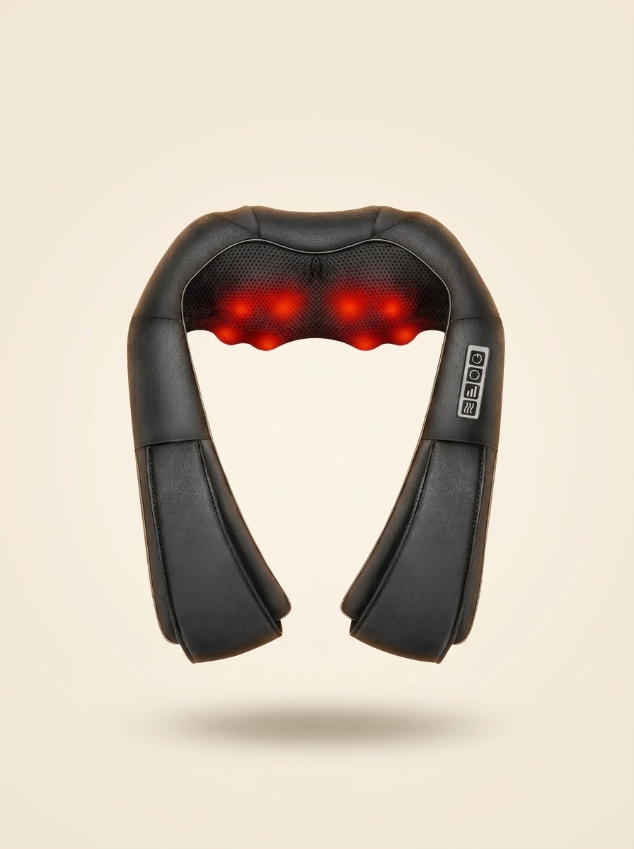 ComfortWave Heated Neck Massager studio shot on cream background